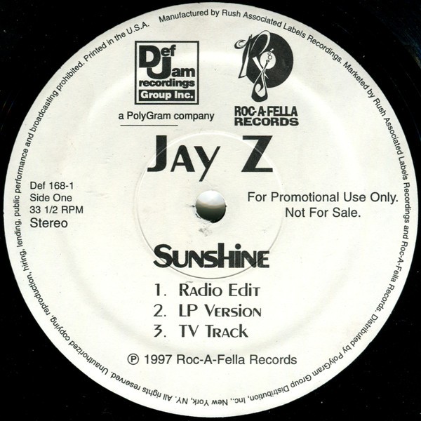 Jay-Z - Sunshine / Streets Is Watching (1997) Vinyl FLAC Download