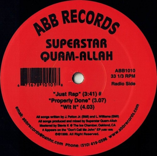 Superstar Quam-Allah – Just Rap (1999) [Vinyl FLAC]