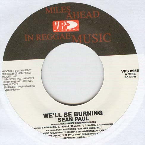 Sean Paul - We'll Be Burning (200X) Vinyl FLAC Download