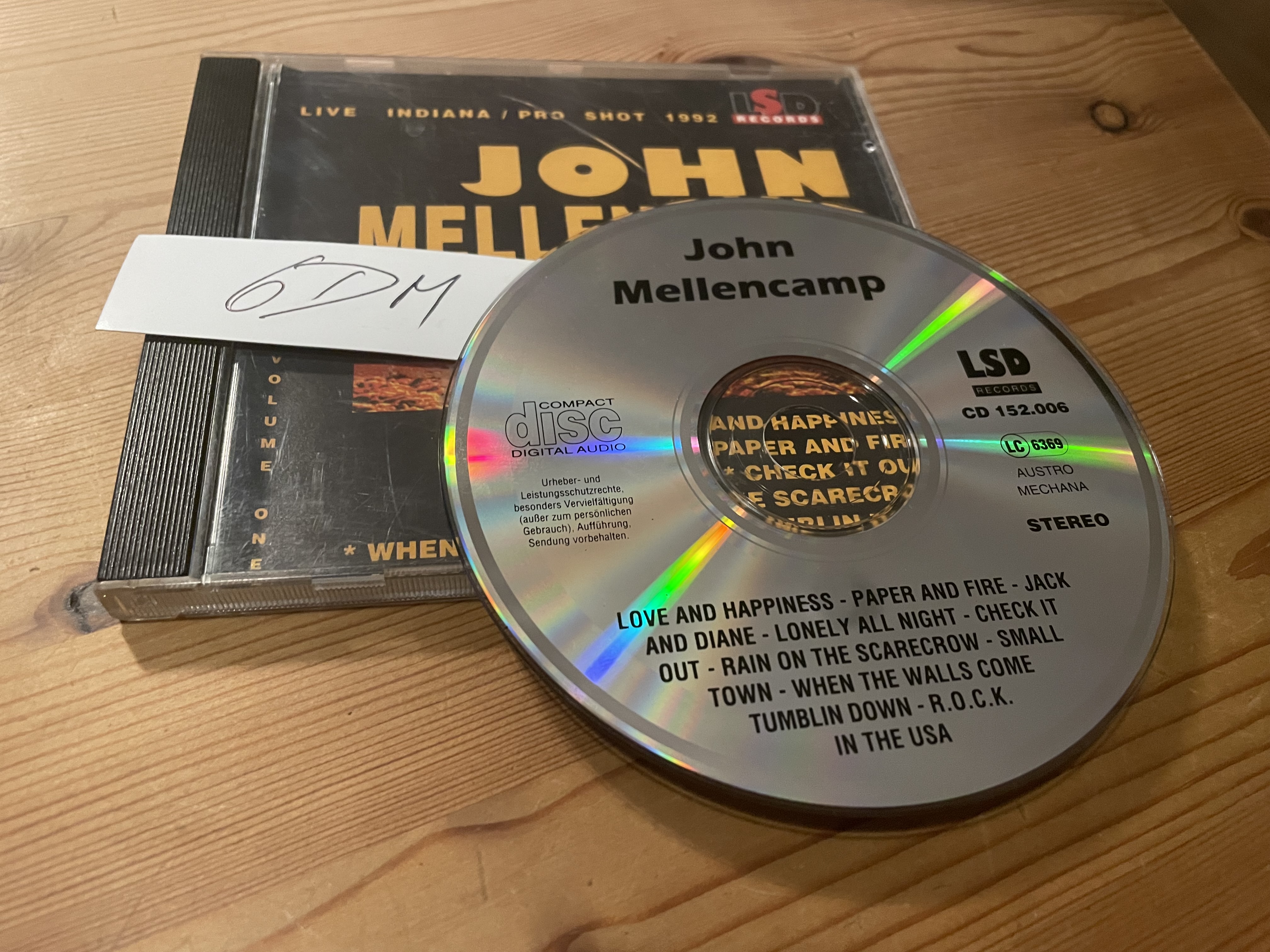 John Mellencamp-Live Indiana Pro Shot 1992 Volume One-(LSDCD152006)-Bootleg-CD-FLAC-1992-6DM